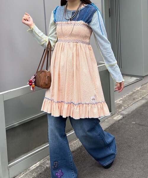 HELLO.SANFRANCISCO】2WAYシャーリングチュニックベアワンピ