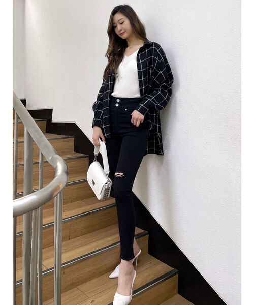 GYDA（ジェイダ）の「WINDOWPANEチェックシャツ（シャツ/ブラウス