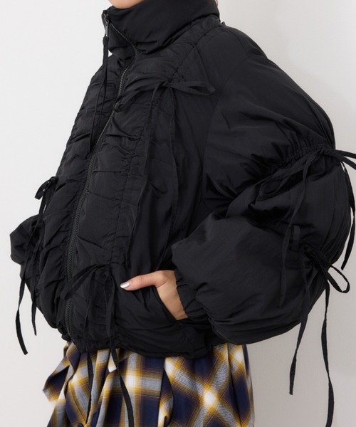 SLY（スライ）の「RIBBON GATHER PUFFER JK リボン ギャザー パフ