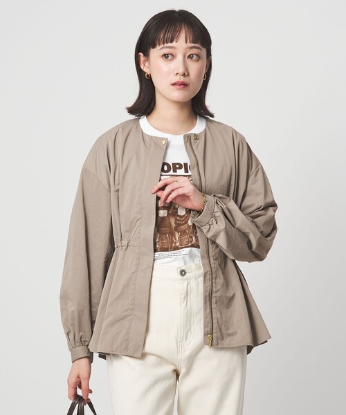 size SHORTあり］ウエスト ギャザー ブルゾン（ブルゾン）｜green