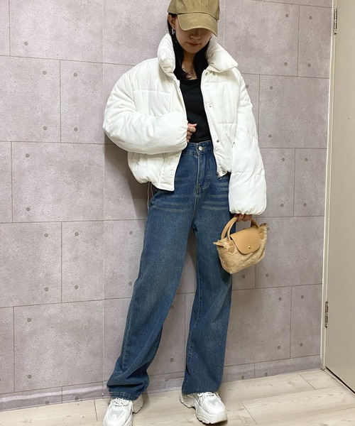 セール】クロップド丈裾ドロストコーデュロイダウンジャケット（ダウン