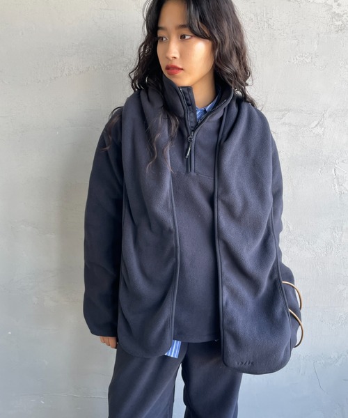 TODAYFUL/トゥデイフル] ハーフジップ フリースプルオーバー（その他