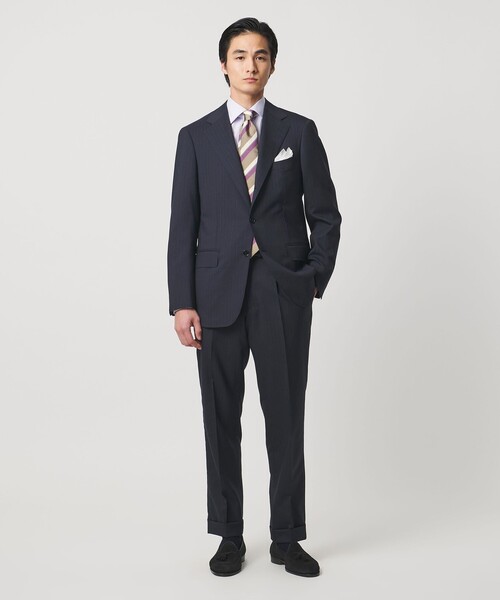 山栄 ピンストライプ シングル 3ボタン スーツ REGULAR MODEL