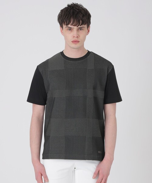 フェードカラーパネルシャドーチェックTシャツ（Tシャツ/カットソー