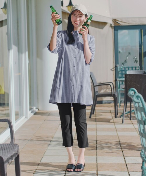 バンドカラーシャツチュニックブラウス（シャツ/ブラウス）｜Tiaclasse