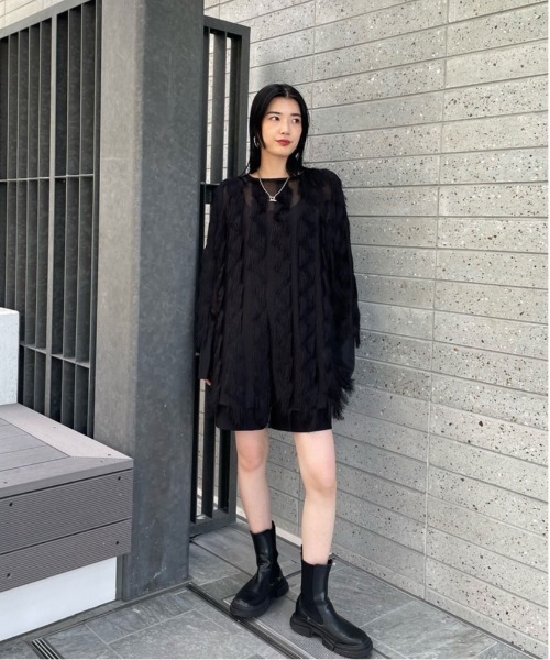 Ameri（アメリ）の「FULL FRINGE OVER TOP（Tシャツ/カットソー）」 - WEAR