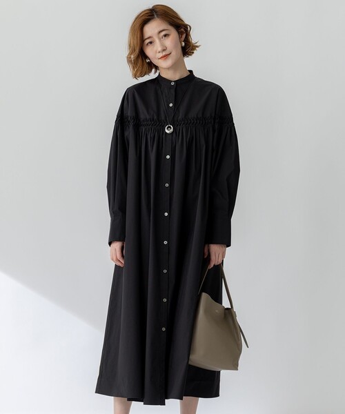 セール】【洗える】コンパクトライトクロス ピンタック ワンピース