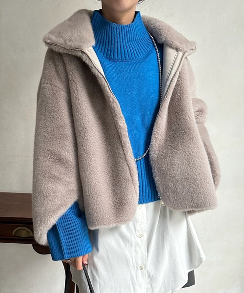 DouDou（ドゥドゥ）の「【WEB限定】ミンクライクファーリバーシブル