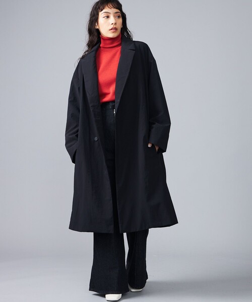 ATON/エイトン】アサコナイロンセミダブルコート（チェスターコート