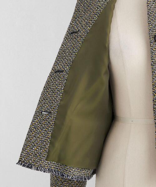 LOEFF（ロエフ）の「＜LOEFF＞フリンジ ツイード ノーカラージャケット