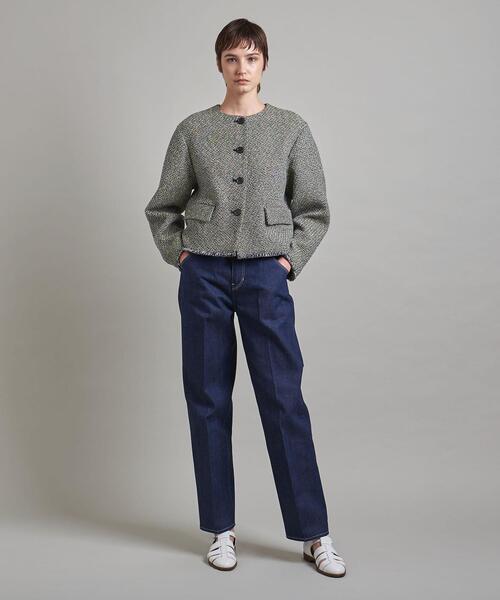 LOEFF（ロエフ）の「＜LOEFF＞フリンジ ツイード ノーカラージャケット