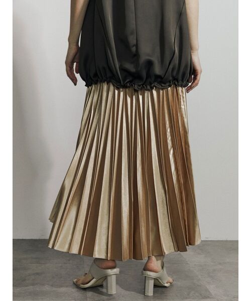 UN3D.（アンスリード）の「オリガミプリーツスカート グロッシー