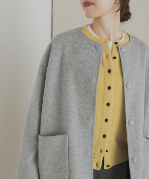 セール】ウールリバーノーカーラミドルコート（その他アウター