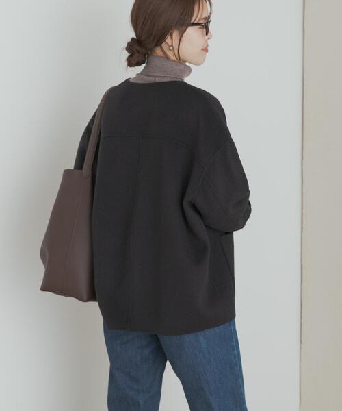 セール】ウールリバーノーカーラミドルコート（その他アウター