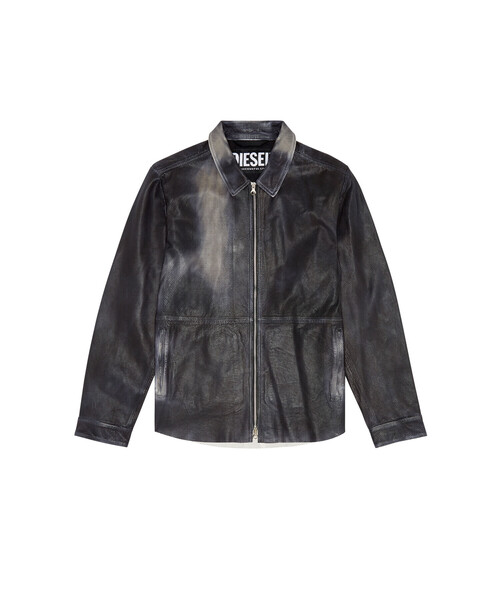 DIESEL（ディーゼル）の「メンズ レザー ジャケット パンチング シープ