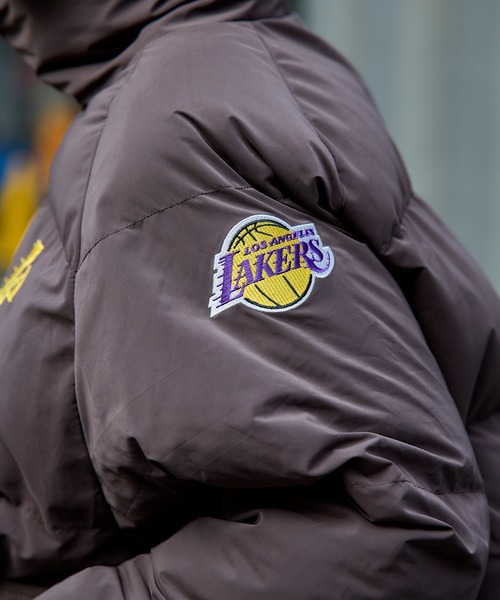 NBA Team logo Puffer Jacketユニセックス ワッペン刺繍 セール】NBA