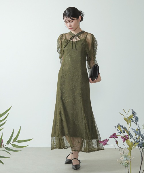 3way レースボレロセット フレア パーティー ドレス 2点 セット 結婚式