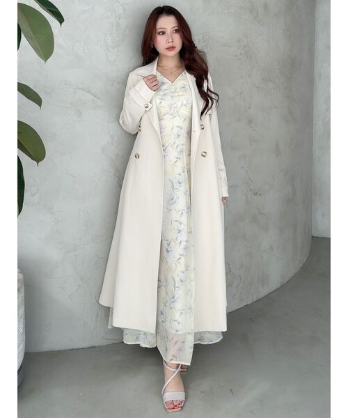 セール】フィットアンドフレアトレンチコート スプリングコート