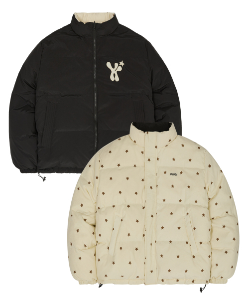 スターロゴリバーシブルコーデュロイショートパディングアイボリー