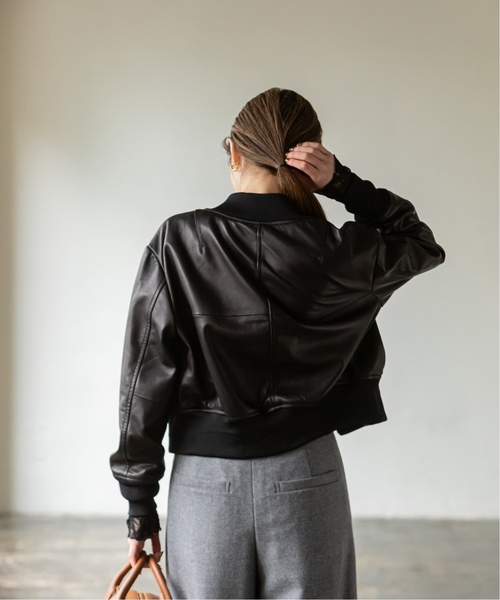 Noble（ノーブル）の「《追加》ラムレザーMA-1ブルゾン（MA-1）」 - WEAR