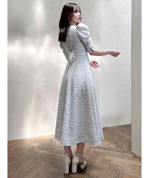 dazzlin（ダズリン）の「マルチボタンパイピングツイードワンピース