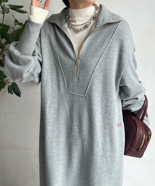 DouDou（ドゥドゥ）の「【SAKURA 企画】刺繍スウェットハーフジップ