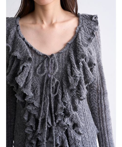 セール】ラッフルデザインニットプルオーバー（ニット/セーター