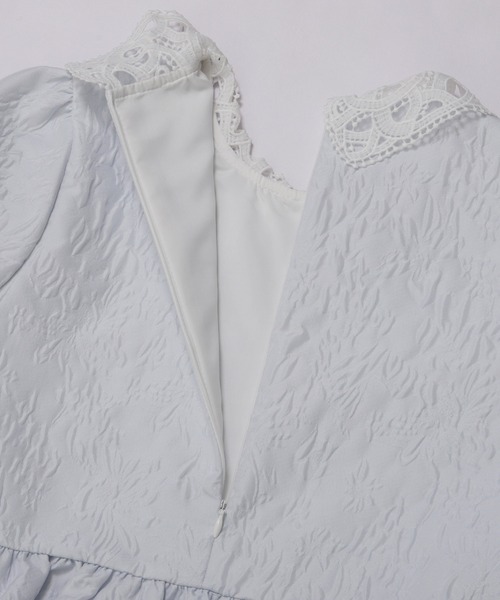 ジャガードレース襟ペプラムトップス（その他トップス）｜Fit more