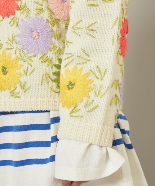 Freada（フリーダ）の「Freada/フリーダ フラワーモチーフニット