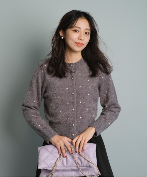 JUSGLITTY（ジャスグリッティー）の「ドット刺繍カーデプルオーバー