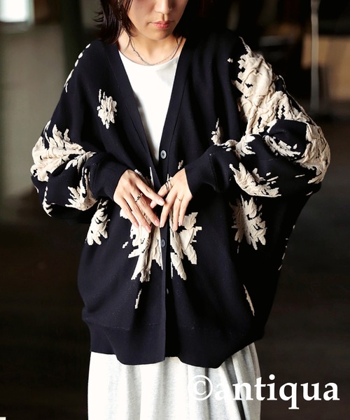 花柄ドルマンカーディガン（カーディガン/ボレロ）｜antiqua