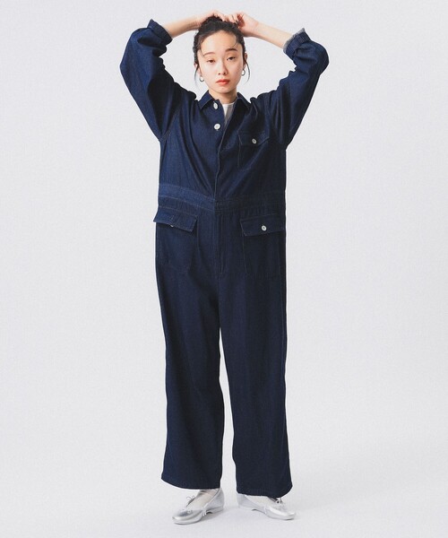 BEAMS BOY（ビームスボーイ）の「デニム ミリタリー オールインワン