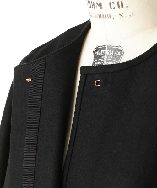 Drawer（ドゥロワー）の「Drawer ウールメルトンリバーノーカラー