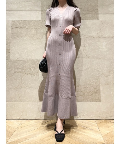 SNIDEL（スナイデル）の「フロントボタンリブニットワンピース