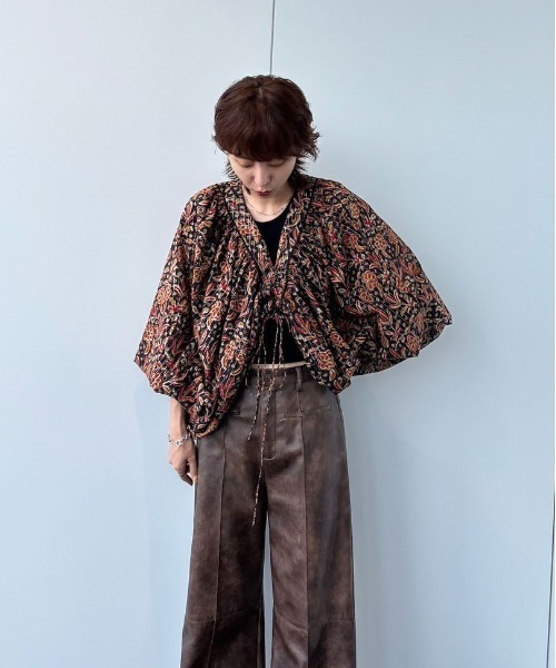 セール】INDIA PRINT TURN OVER BLOUSE（シャツ/ブラウス）｜Ameri