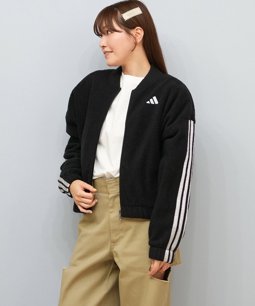 セール】adidas/アディダス ボアショートジャケット/スリーストライプ