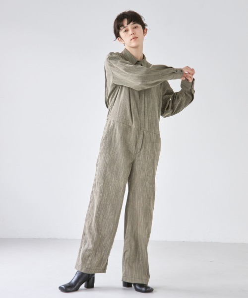 TODAYFUL（トゥデイフル）の「ヘリンボーンシャツコンビネゾン（つなぎ