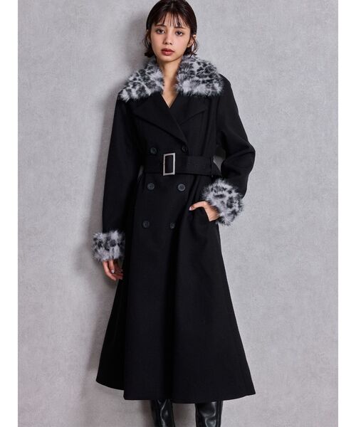 ベルト付タイトエコファーロングコート（チェスターコート）｜GYDA