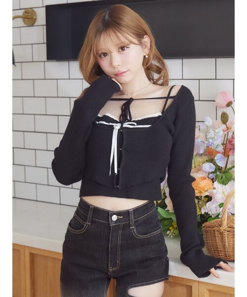 バイカラーキャミニットアンサンブル（ニット/セーター）｜EATME