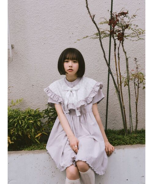 merry jenny（メリージェニー）の「半袖レース2wayミニワンピース