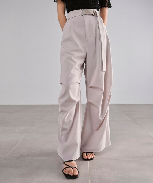 完売間近！】キュプラメランジパラシュートパンツ｜ウォッシャブル/防