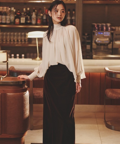 ジョーゼットフレアブラウス（シャツ/ブラウス）｜anuans（ア