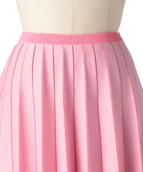 Drawer（ドゥロワー）の「Drawer 18Gプリーツニットスカート（ピンク