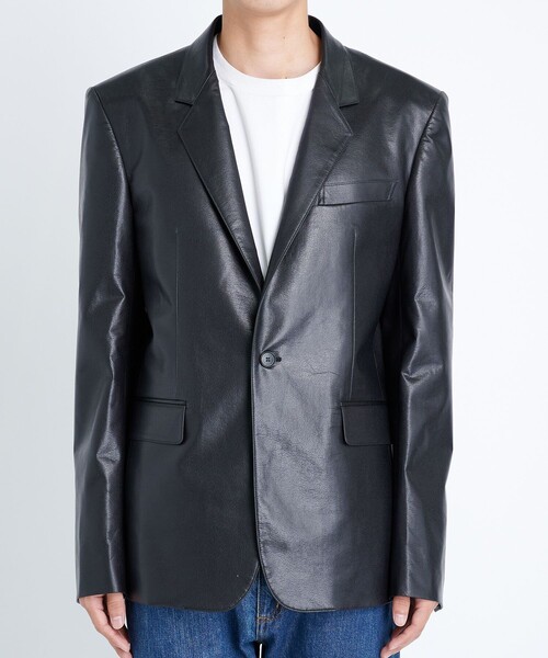 VEGAN LEATHER SINGLE JACKET（テーラードジャケット）｜JOHN LAWRENCE