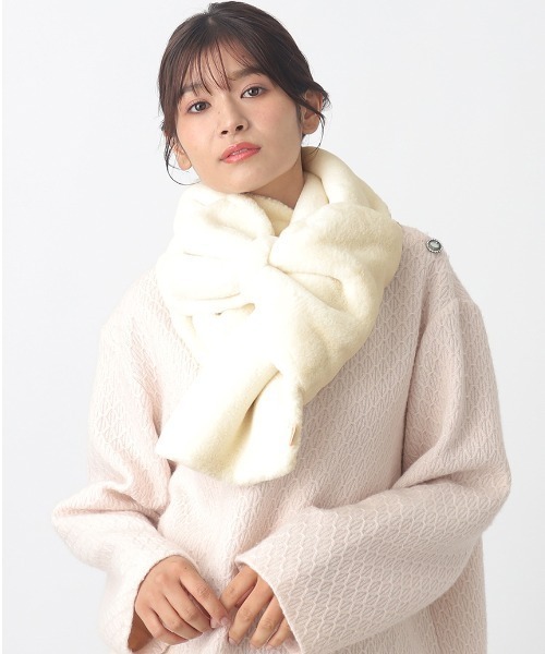 セール】【WEB限定】フェイクファーマフラー 'ビッグリボン' ギフト