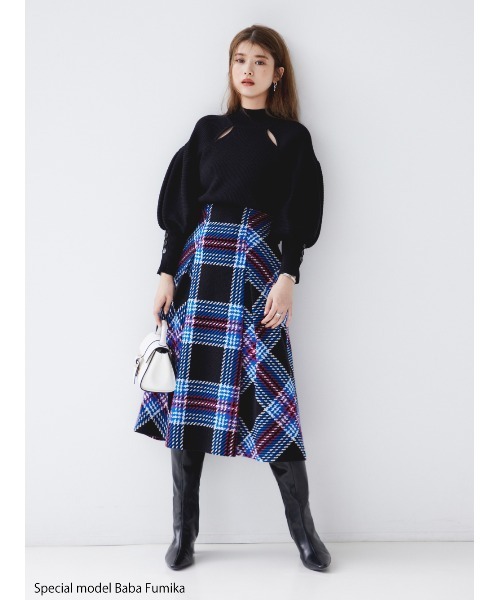 SNIDEL（スナイデル）の「ロービングチェックスカート（スカート