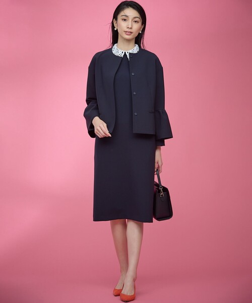 コンフォータブルドレープ レース襟ワンピース（ワンピース）｜組曲