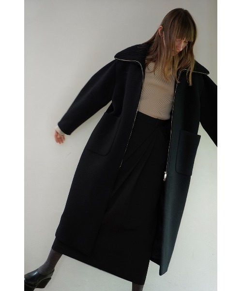 CLANE（クラネ）の「CLANE/クラネ/RIB COLLAR WOOL LONG COAT（その他