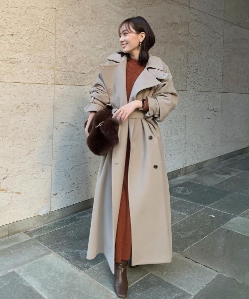 anuans（アニュアンス）の「ウールロングトレンチコート（トレンチ