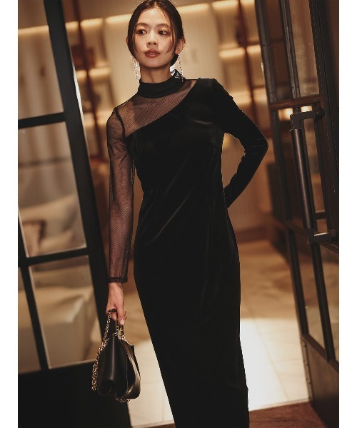 シアーコンビタイトワンピース（ワンピース）｜anuans（アニュアンス